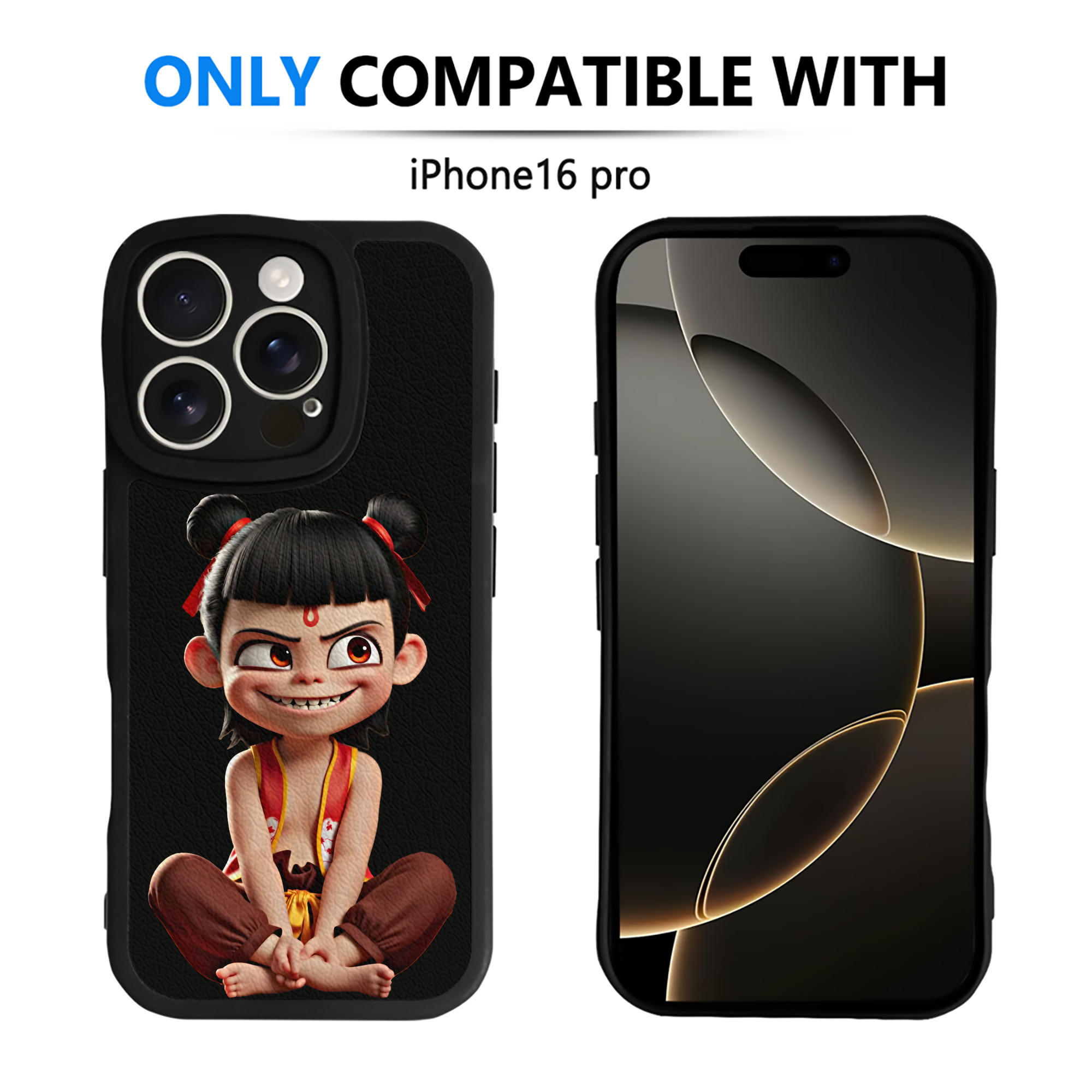 （画像用） Ne Zha 2 ナタ 魔童の大暴れ 【iPhone 16シリーズ対応】シリコンスマホケース（レザー調） 材質：シリコン